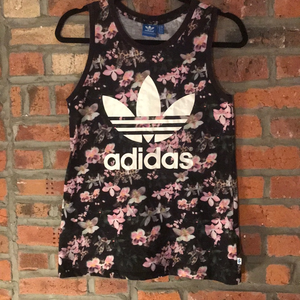 Men’s floral Adidas tank
